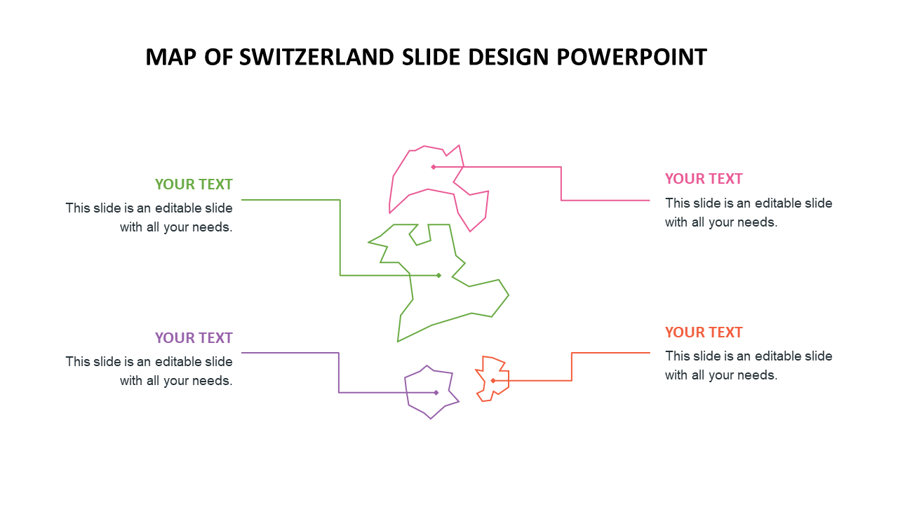 Map of switzerland slide design PowerPoint